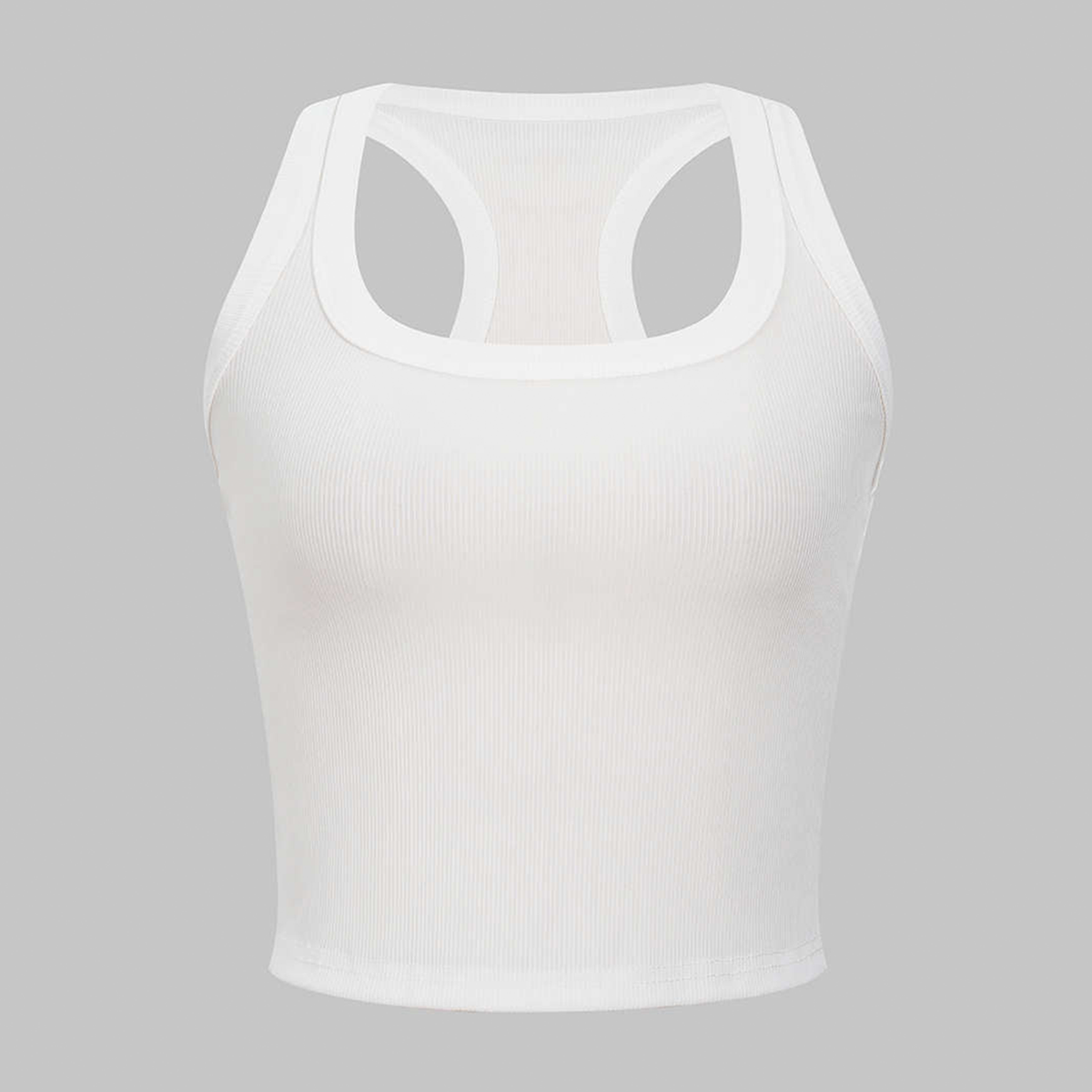 U‑Neck Ribbed Cropped Sleeveless Tank Top